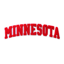 Load image into Gallery viewer, Varsity State Name Minnesota in Multicolor Chenille Patch
