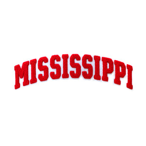 Varsity State Name Mississippi in Multicolor Chenille Patch