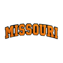 Load image into Gallery viewer, Varsity State Name Missouri in Multicolor Chenille Patch
