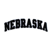 Load image into Gallery viewer, Varsity State Name Nebraska in Multicolor Chenille Patch
