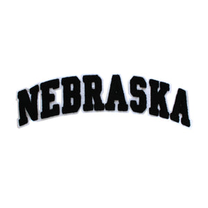 Varsity State Name Nebraska in Multicolor Chenille Patch