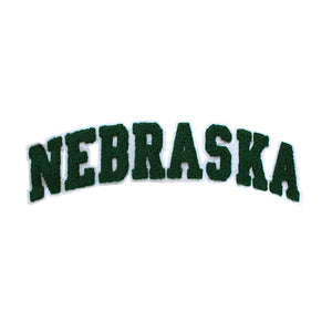 Varsity State Name Nebraska in Multicolor Chenille Patch