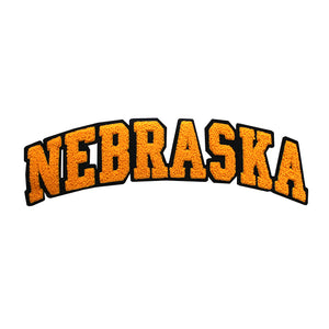 Varsity State Name Nebraska in Multicolor Chenille Patch