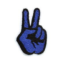 Load image into Gallery viewer, Peace Sign Two Fingers in Multicolor Chenille Patch
