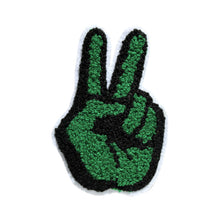 Load image into Gallery viewer, Peace Sign Two Fingers in Multicolor Chenille Patch
