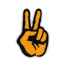 Load image into Gallery viewer, Peace Sign Two Fingers in Multicolor Chenille Patch
