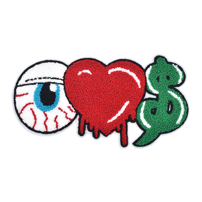 Eye Love Money Sign Chenille Patch